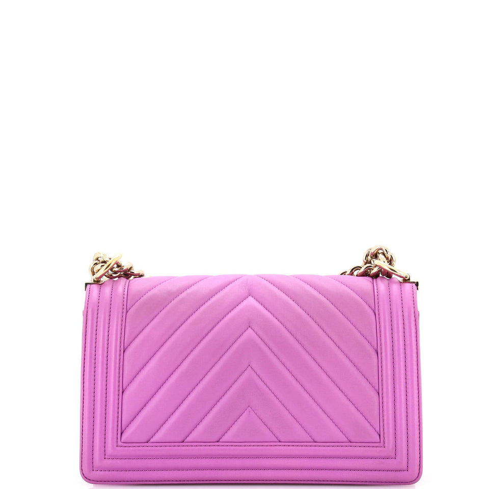 Boy Flap Bag Chevron Calfskin Old Medium
