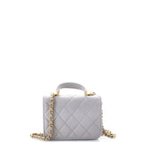 Top Handle Flap Coin Purse with Chain Quilted Lambskin