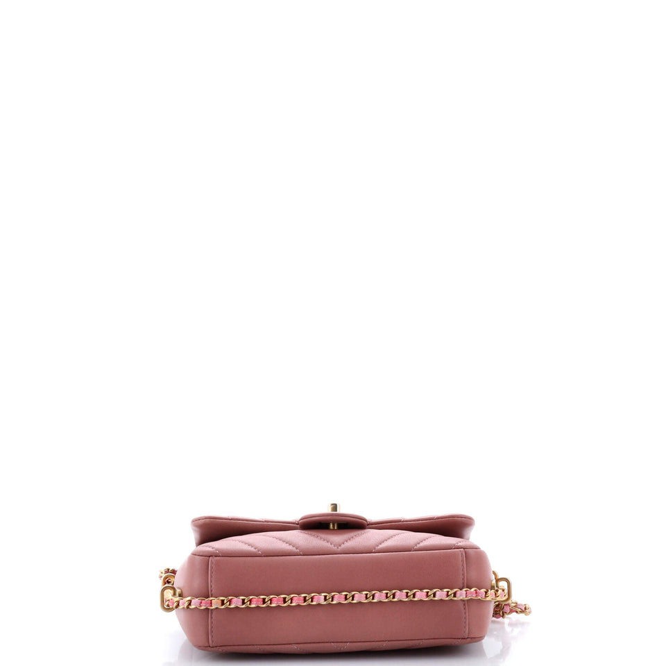 Chain Around CC Flap Bag Chevron Lambskin Mini