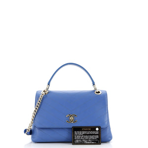 Chevron Chic Top Handle Bag Chevron Calfskin Small