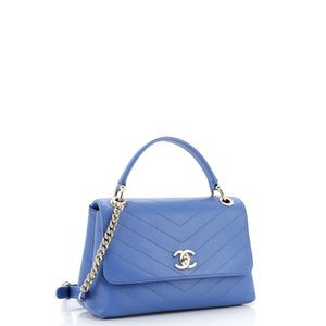 Chevron Chic Top Handle Bag Chevron Calfskin Small