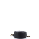 Filigree Round Clutch with Chain Quilted Caviar Mini
