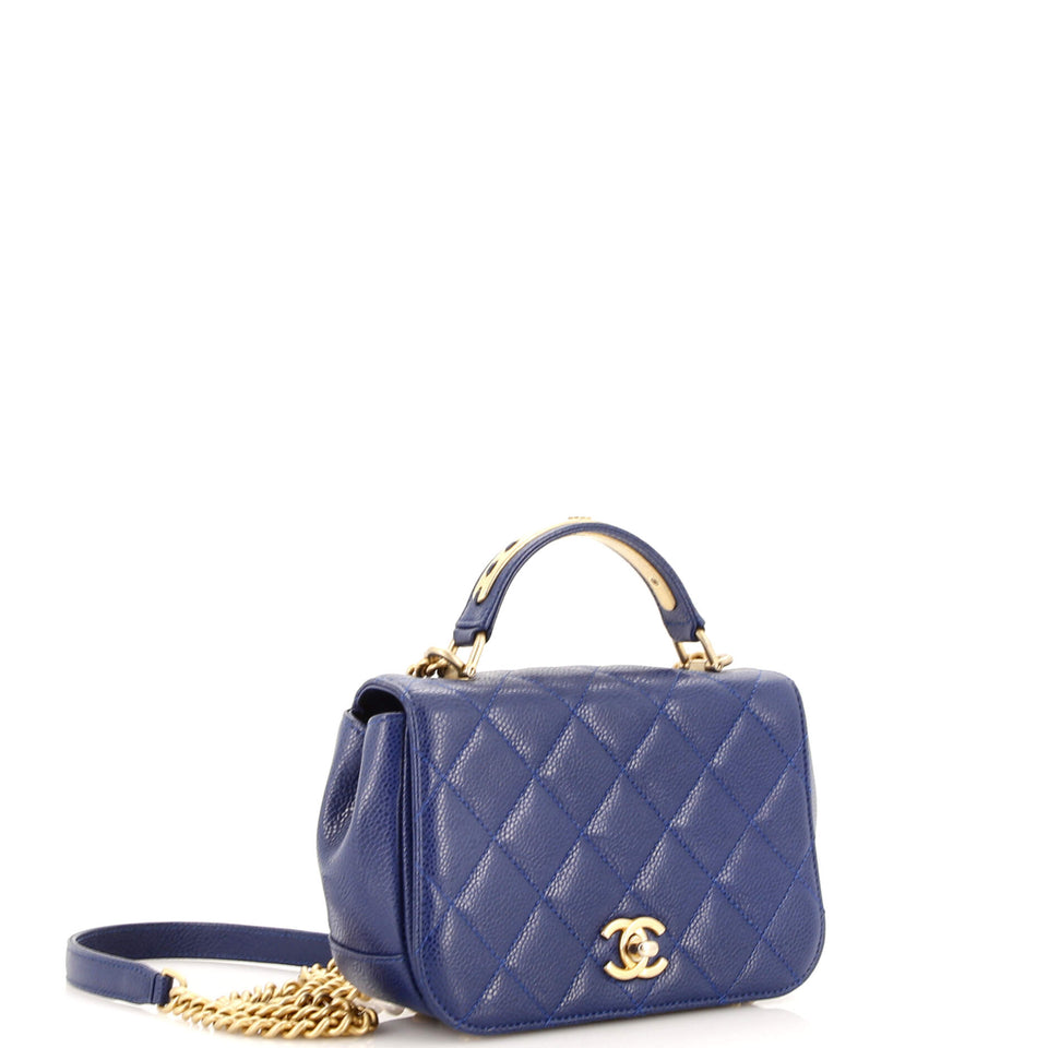 Carry Around Flap Bag Quilted Caviar Mini