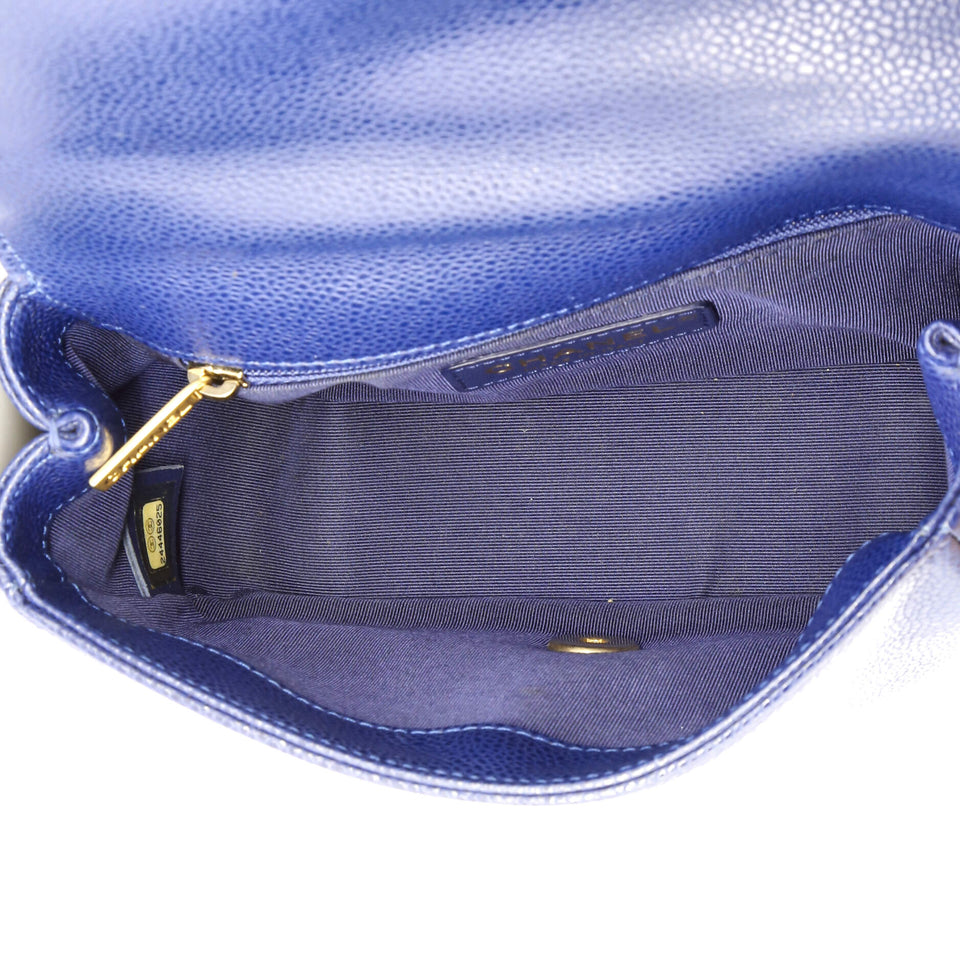 Carry Around Flap Bag Quilted Caviar Mini