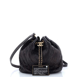 Coco Pleats Drawstring Bag Pleated Crumpled Calfskin Medium