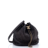Coco Pleats Drawstring Bag Pleated Crumpled Calfskin Medium