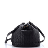 Coco Pleats Drawstring Bag Pleated Crumpled Calfskin Medium