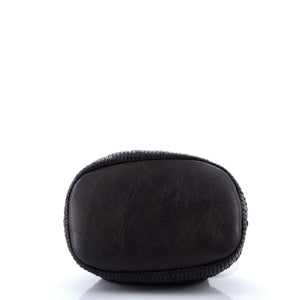 Coco Pleats Drawstring Bag Pleated Crumpled Calfskin Medium