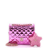 Classic Single Flap Bag with Star Coin Purse Quilted Metallic Leather Mini