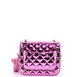 Classic Single Flap Bag with Star Coin Purse Quilted Metallic Leather Mini