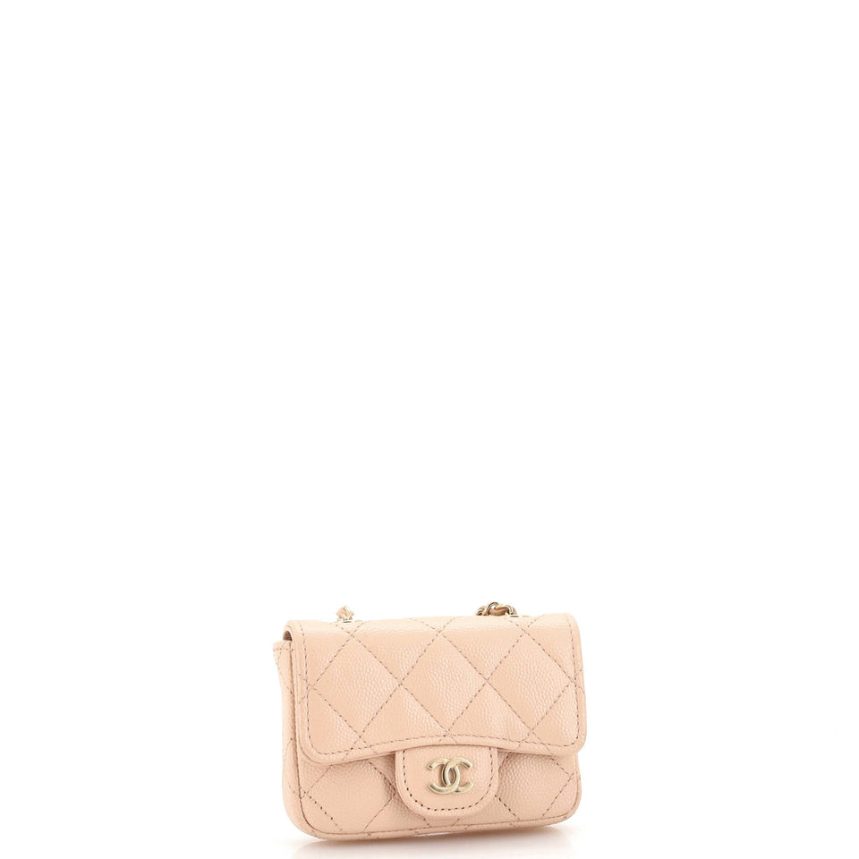 Classic Flap Chain Belt Bag Quilted Caviar Mini