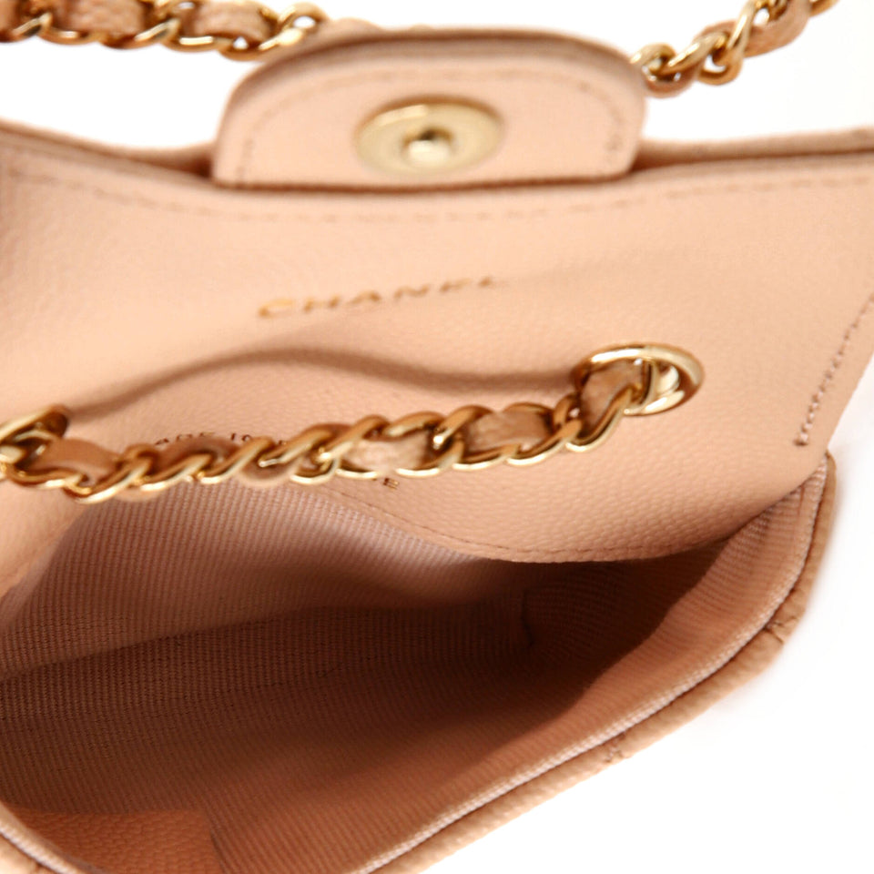 Classic Flap Chain Belt Bag Quilted Caviar Mini