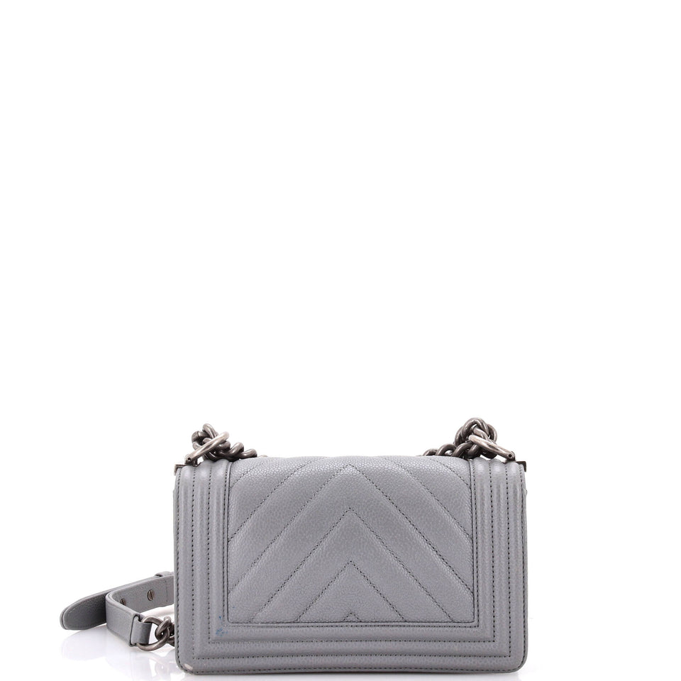 Boy Flap Bag Chevron Caviar Small