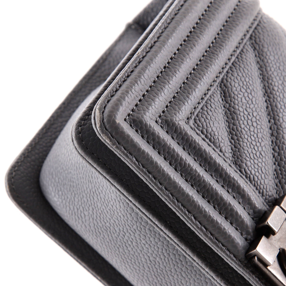 Boy Flap Bag Chevron Caviar Small