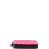 Double Zip Clutch with Chain Quilted Patent