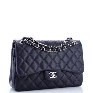 Vintage Classic Double Flap Bag Quilted Caviar Jumbo