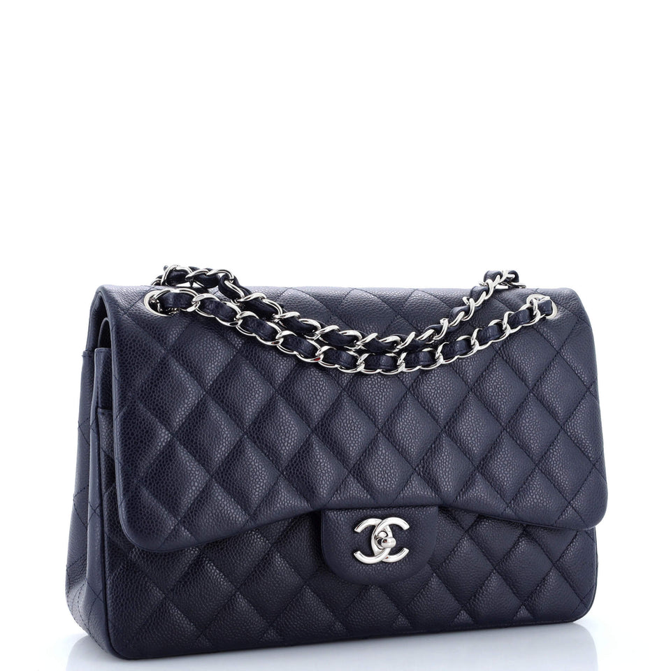 Vintage Classic Double Flap Bag Quilted Caviar Jumbo