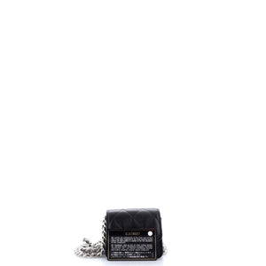 Coco Enamel Strap Flap Clutch with Chain Quilted Caviar Mini