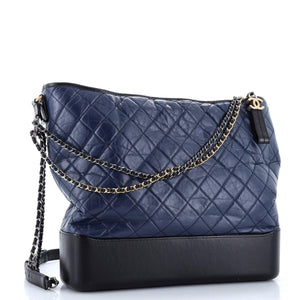 Bicolor Gabrielle Hobo Quilted Aged Calfskin Large