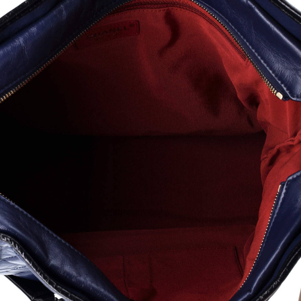 Bicolor Gabrielle Hobo Quilted Aged Calfskin Large
