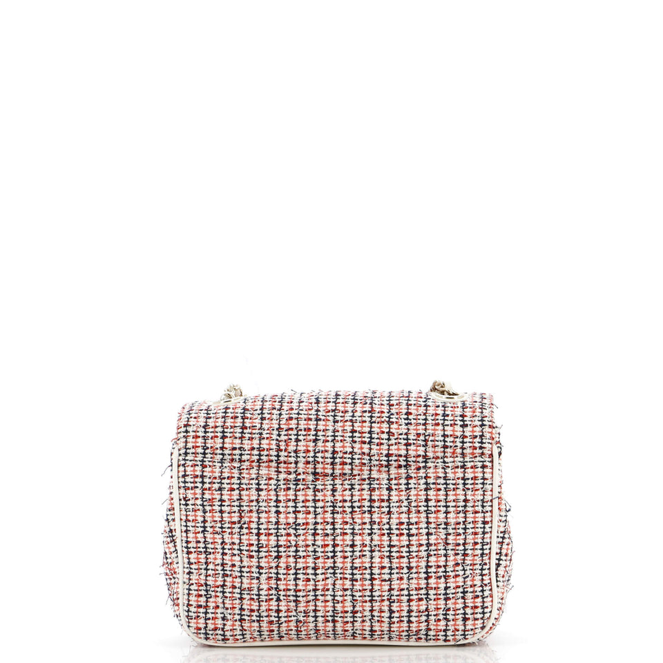 CC Mania Flap Bag Tweed with Lambskin Small