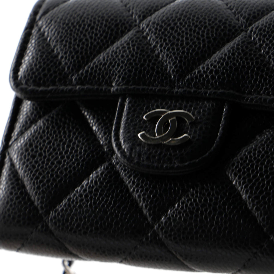 Classic Flap Chain Belt Bag Quilted Caviar Mini