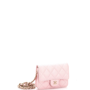 Classic Flap Clutch with Chain Quilted Caviar Small