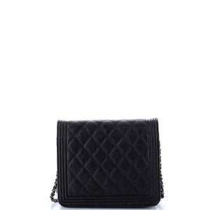 Boy Square Wallet on Chain Quilted Caviar