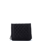 Boy Square Wallet on Chain Quilted Caviar