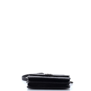 Boy Square Wallet on Chain Quilted Caviar