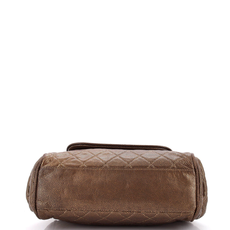 Timeless Accordion Flap Bag Quilted Caviar