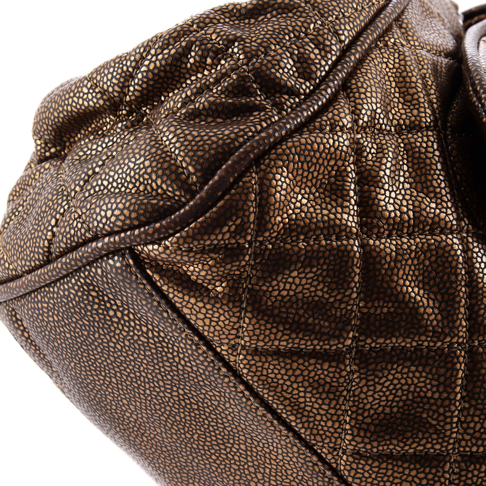 Timeless Accordion Flap Bag Quilted Caviar