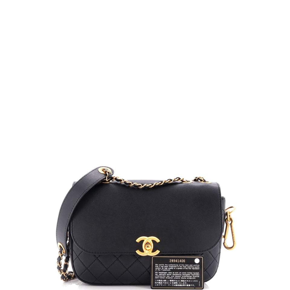 Multi Pouching Flap Bag with Coin Purse Quilted Calfskin Medium