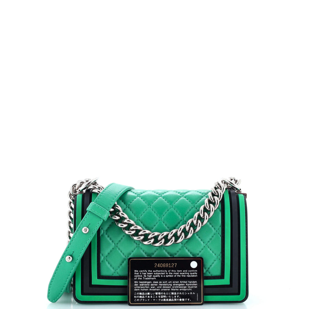 Boy Flap Bag Quilted Lambskin with Rubber Small