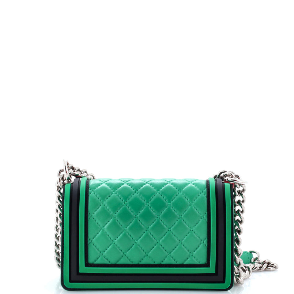 Boy Flap Bag Quilted Lambskin with Rubber Small