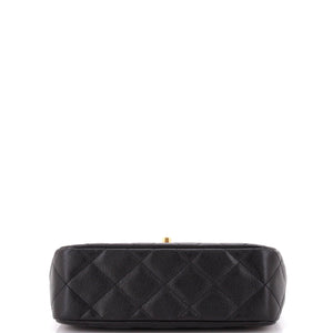 Sweet Heart Chain Flap Bag Quilted Caviar Medium