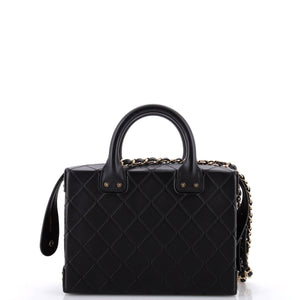 CC Top Handle Convertible Vanity Case Quilted Calfskin Medium