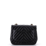 Square Classic Single Flap Bag Chevron Lambskin Mini
