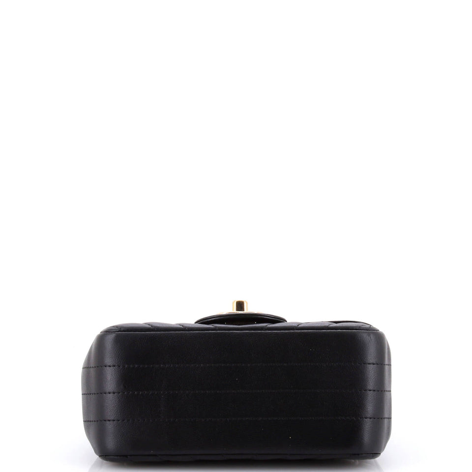Square Classic Single Flap Bag Chevron Lambskin Mini
