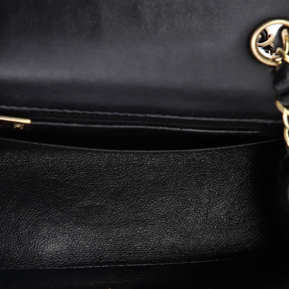 Square Classic Single Flap Bag Chevron Lambskin Mini