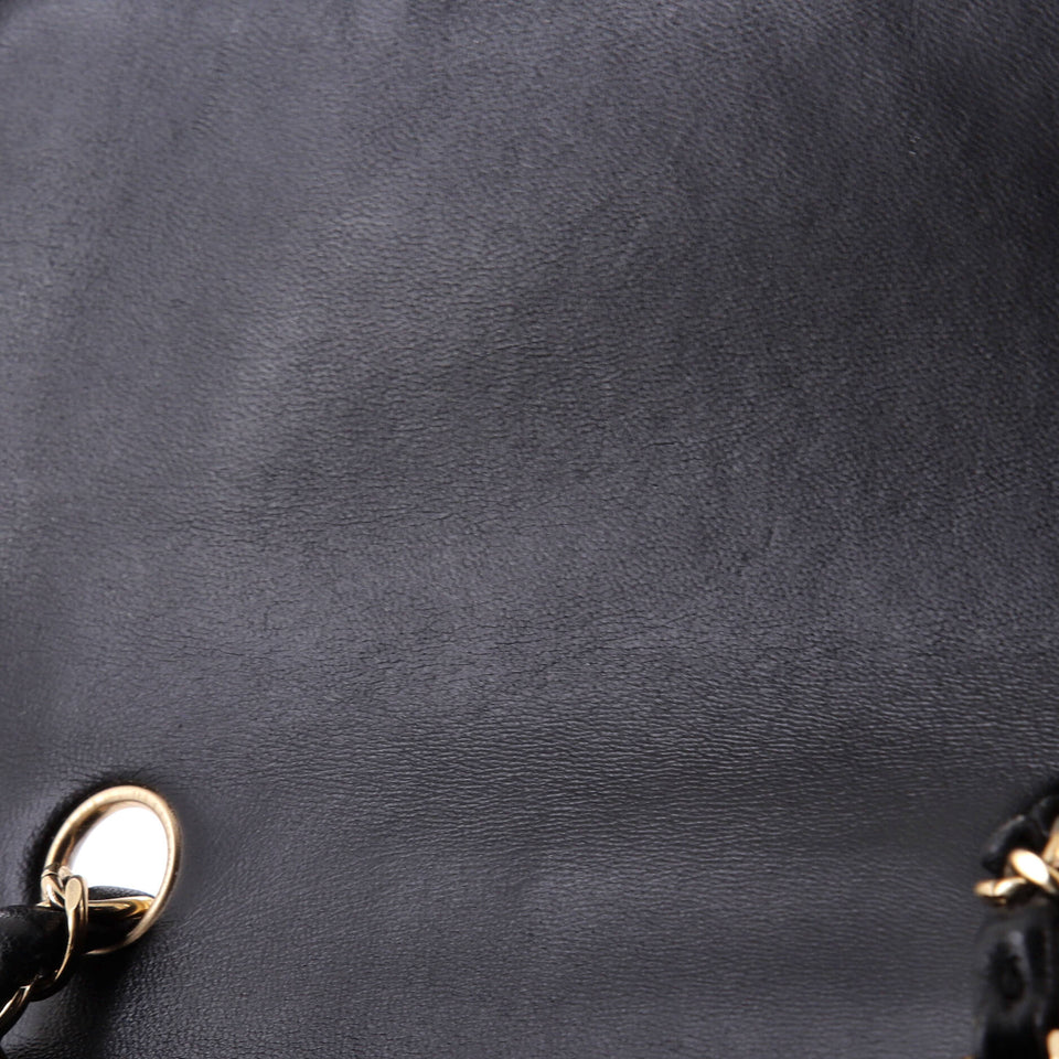 Square Classic Single Flap Bag Chevron Lambskin Mini