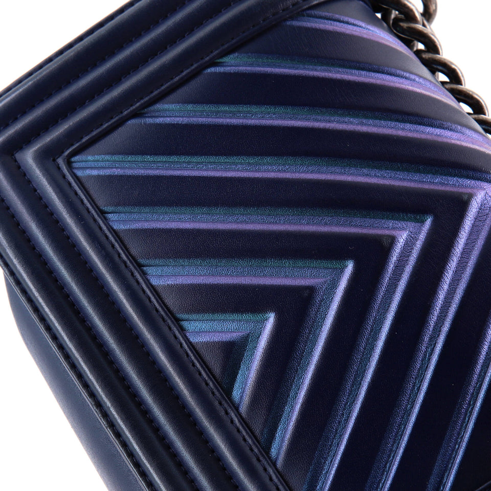 Boy Flap Bag Chevron Painted Calfskin Small