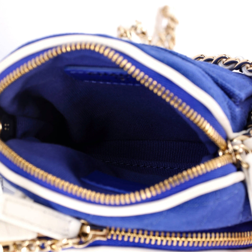 CC Tennis Racket Clutch with Chain Quilted Canvas and Leather Small