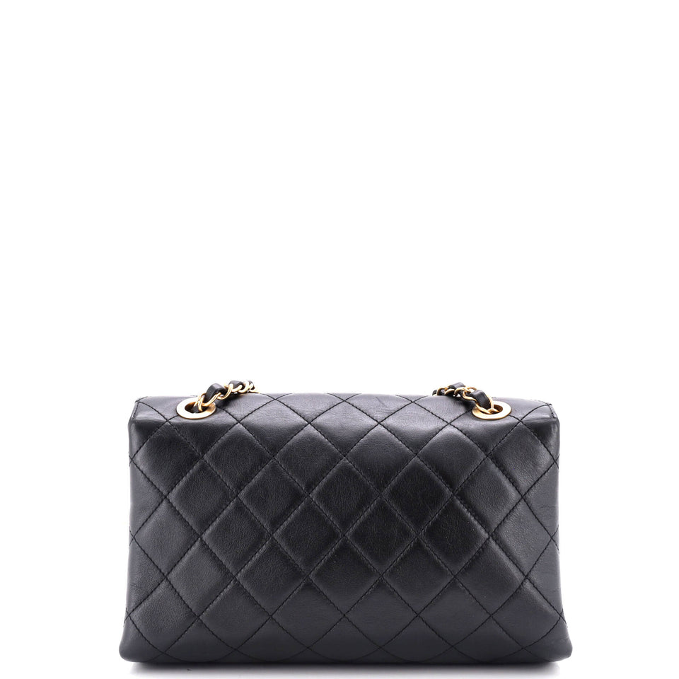 Logo Enchained Flap Bag Quilted Calfskin Medium