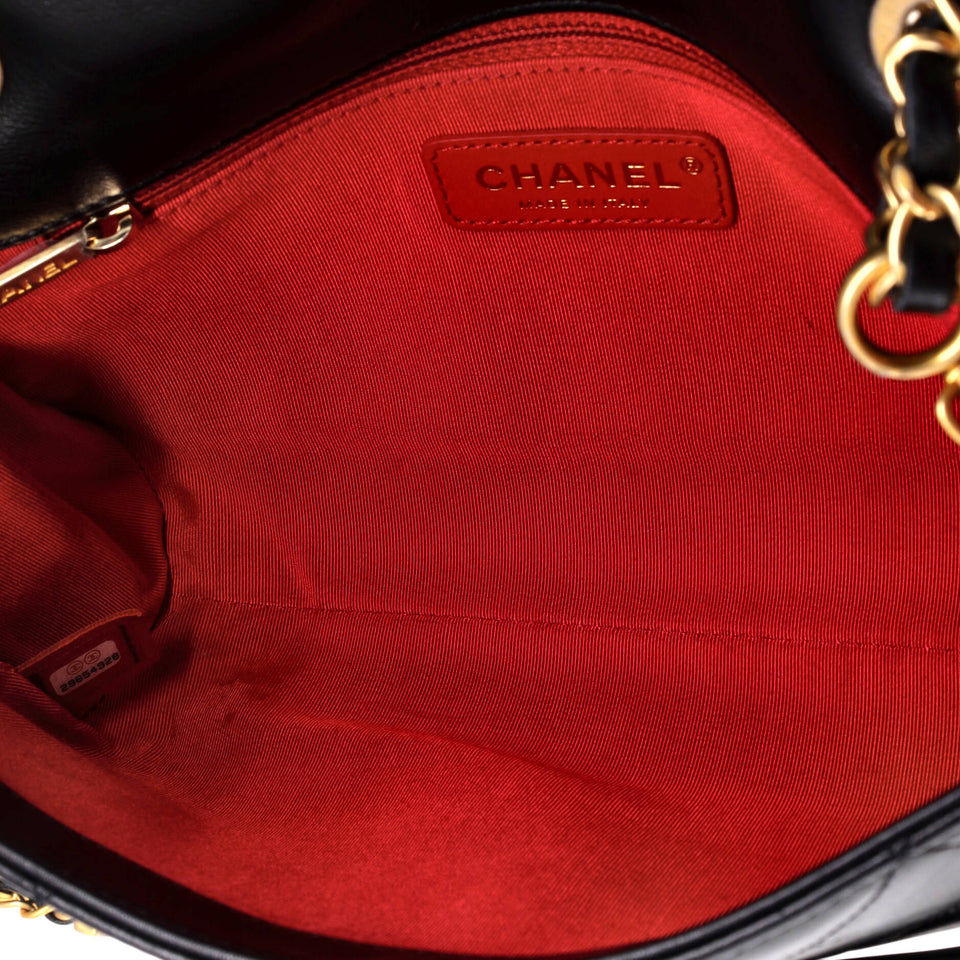 Logo Enchained Flap Bag Quilted Calfskin Medium