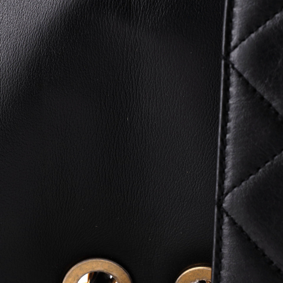 Logo Enchained Flap Bag Quilted Calfskin Medium
