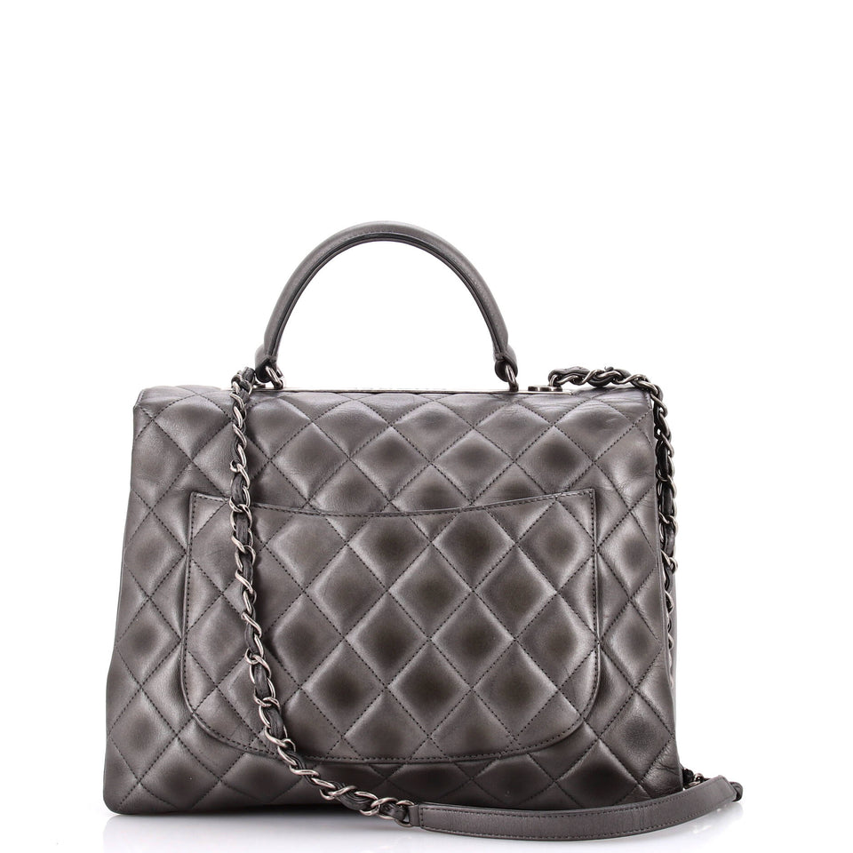 Trendy CC Top Handle Bag Quilted Lambskin Large