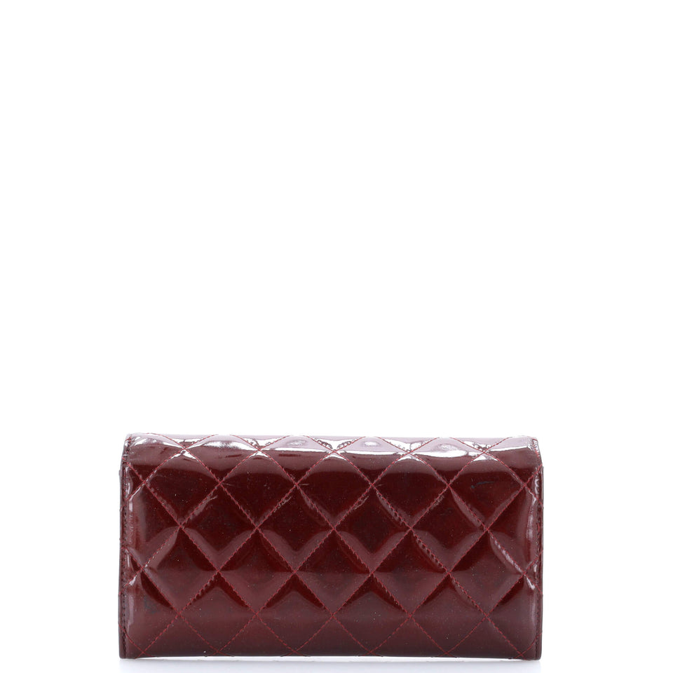 CC Brilliant Flap Wallet Quilted Patent Long