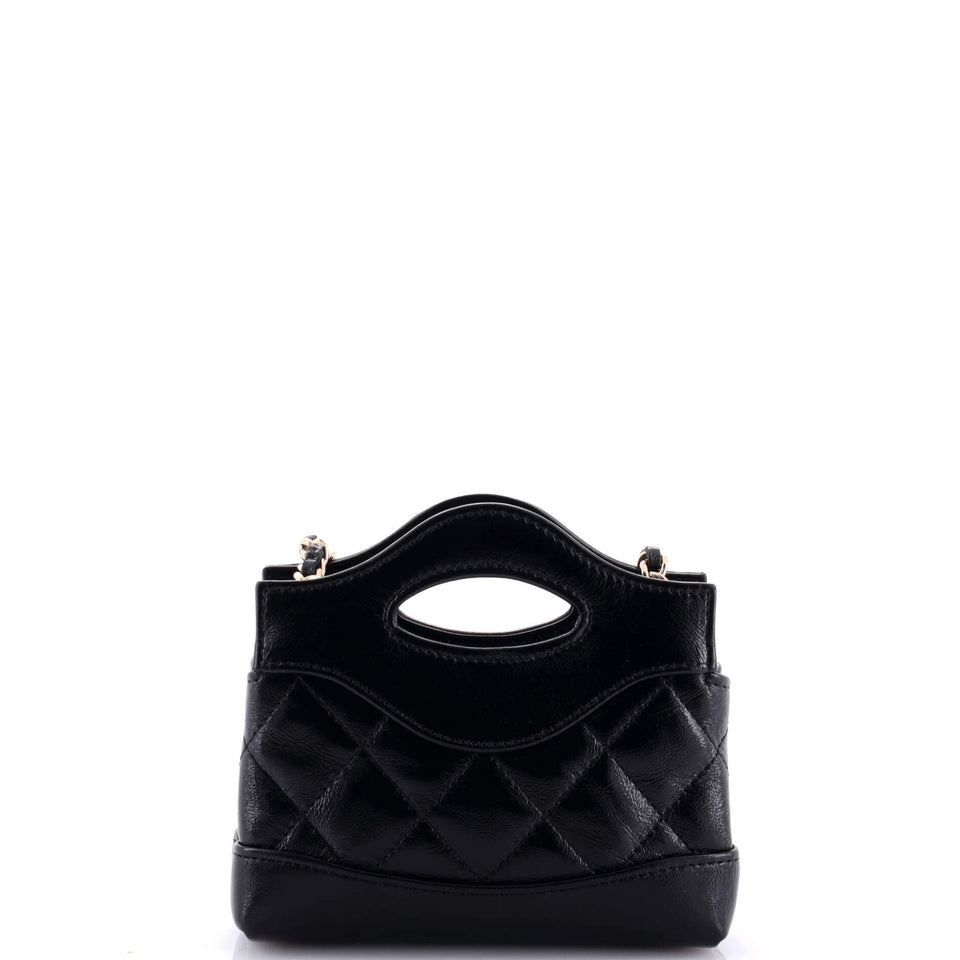 31 Shopping Bag Clutch with Chain Quilted Calfskin Nano