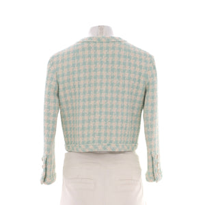 Women's CC Crystal Button Double Pocket Jacket Tweed